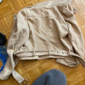 Beige biker suede jacket